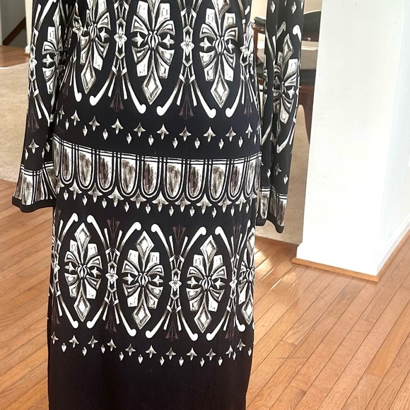 Tory Burch Black, White, print Silk Patterned dress L - Picture 11 of 13